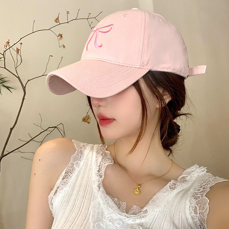 粉色棒球帽蝴蝶结女2025新款棒球帽