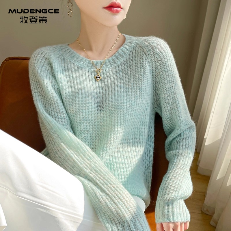 【明星同款】圆领保暖羊绒衫女