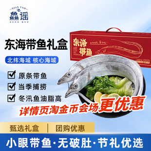 鱻谣东海带鱼礼盒3kg特大小眼带鱼鲜冻年货礼盒送礼刀鱼带鱼段