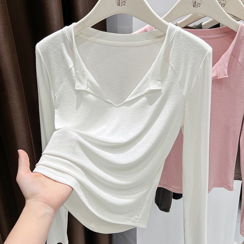 半开领防晒长袖t恤女上衣