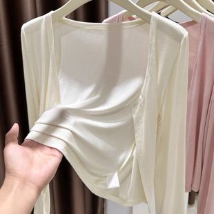 罩衫 超手感莫代尔棉短款 多巴胺超弹披肩薄款 新款 上衣 防晒衣女夏季