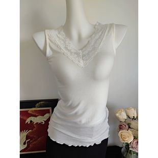 内搭打底无袖 外穿修身 上衣 v领蕾丝吊带背心女大码 莫代尔春夏新款