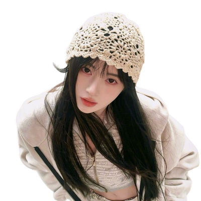 夏季套头帽韩版女钩花蕾丝