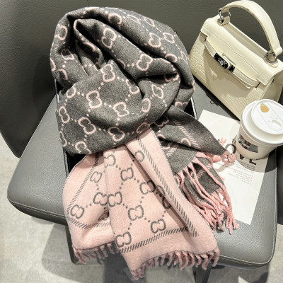 围巾女秋冬季2025新款字母仿羊绒韩版百搭加厚保暖围脖披肩两用潮