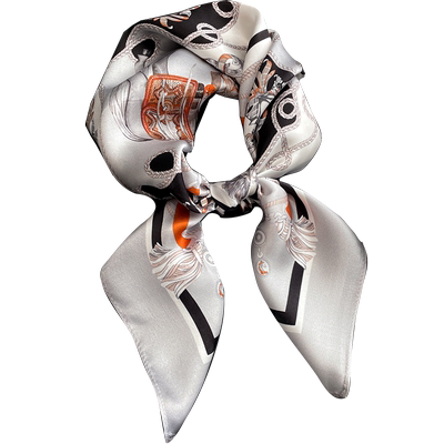 真丝丝巾小方巾女春秋百搭100%桑蚕丝洋气时尚小领巾高档送礼丝绸