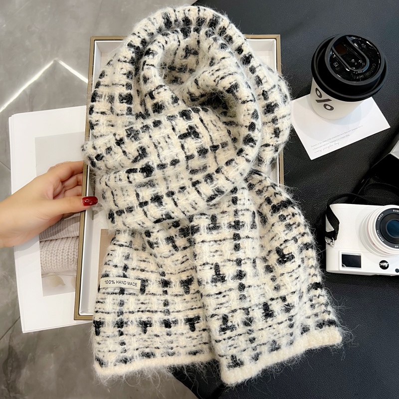 希木夕格子围巾女冬季保暖