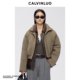 针织立领棉服短款 外套 25SS新品 CALVINLUO 灰色 卡其