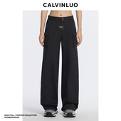 绿 CALVINLUO 黑 风格 休闲长裤 24新品 插锁腰带工装