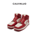 明星同款 CALVINLUO 板鞋 男女同款 秋冬休闲百搭拼色方头高帮球鞋