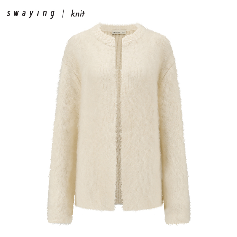SWAYING官方羊绒拉毛夹克24AW秋冬简约百搭大众夹克外套