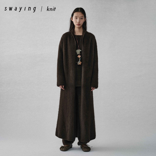 SWAYING官方牦牛拉绒长开衫