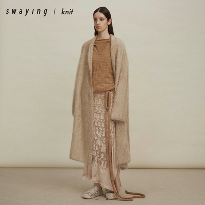 SWAYING官方羊绒拉毛大外套24AW秋冬百搭大方通勤针织外套