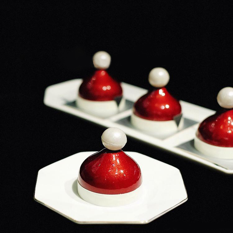 6连水滴圣诞节帽子diy法式蛋糕模