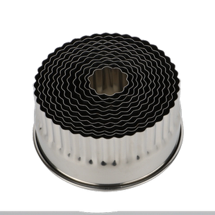 12头不锈钢圆形模具慕斯圈切模饼干压模套装烘焙翻糖工具饺子皮磨