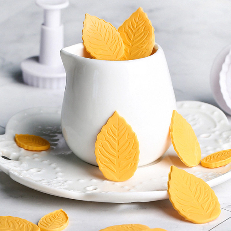 玫瑰叶翻糖模具叶子弹簧压模饼干切模蛋糕DIY家用烘焙工具3个装