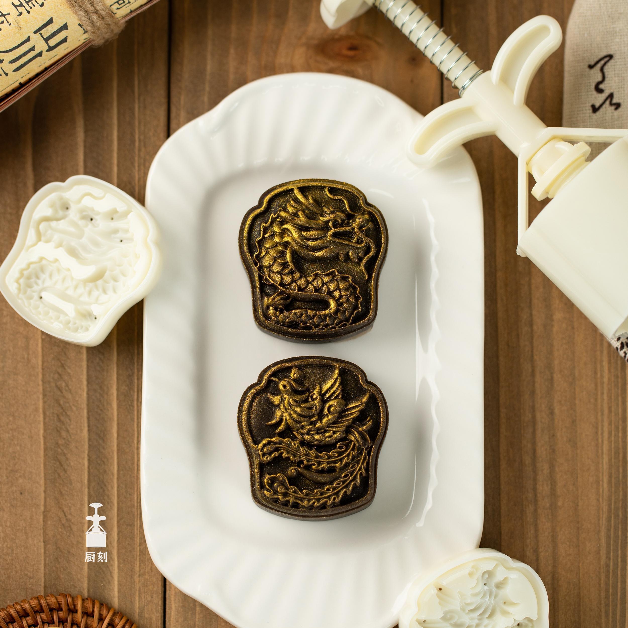 75克龙凤月饼模具龙飞凤舞手压式家用龙年绿豆糕磨具冰皮新款2025