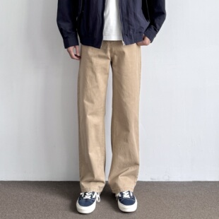 长裤 日系百搭宽松休闲工装 2026新款 ONUN复古水洗棉质卡其色直筒裤