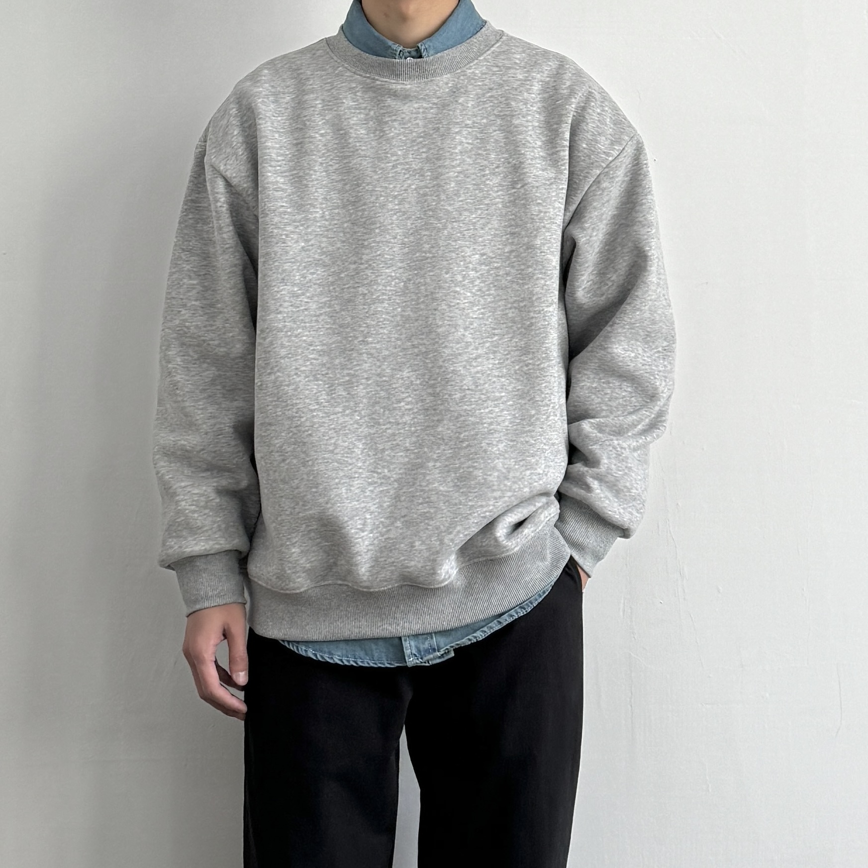 ONUN秋冬加厚460g纯色圆领卫衣