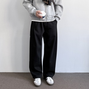 男生百搭奥粒绒直筒运动长裤 2025新款 加绒加厚黑色休闲卫裤 ONUN