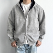 重磅460g拼色开衫 连帽卫衣百搭春季 新款 ONUN 宽松拉链外套开衫 潮