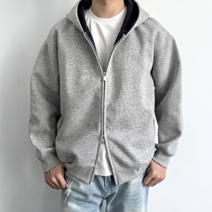 卫衣Boxy版 460g连帽开衫 型宽松拉链cleanfit外套 复古双拼 ONUN