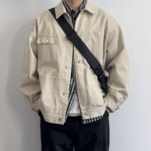 ONUN 潮 新品 复古棉质翻领四袋工装 夹克宽松休闲百搭廓形外套春季