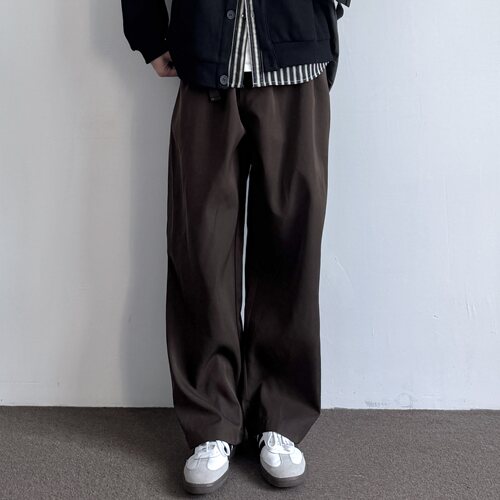 日系复古宽松直筒垂坠感休闲西裤