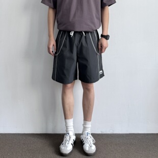 宽松廓形五分裤 ONUN 新款 夏季 轻户外哈苏线复古撞色训练运动短裤