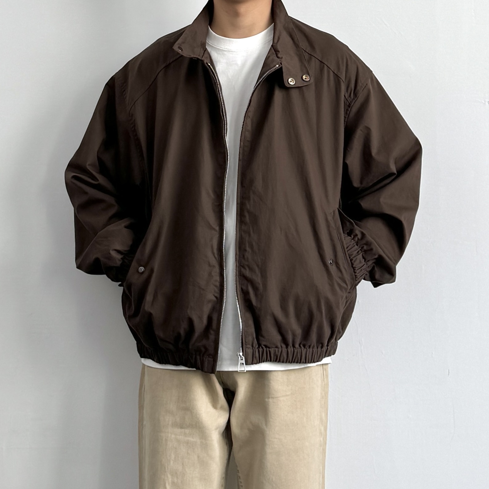 复古哈灵顿立领宽松夹克