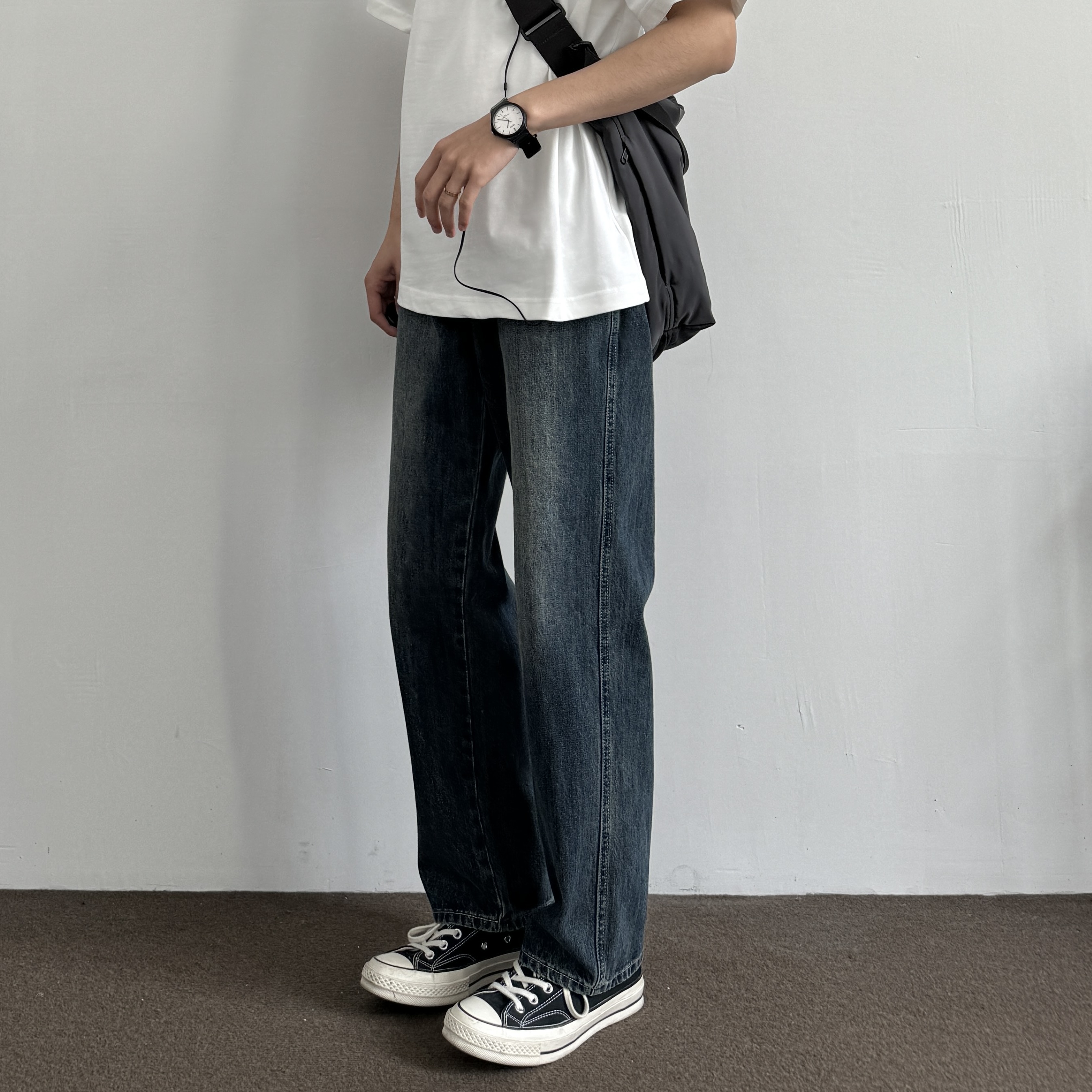 ONUN夏季新款水洗做旧宽松直筒牛仔裤cleanfit百搭显瘦休闲长裤潮