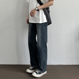 cleanfit百搭显瘦休闲长裤 水洗做旧宽松直筒牛仔裤 潮 新款 ONUN夏季