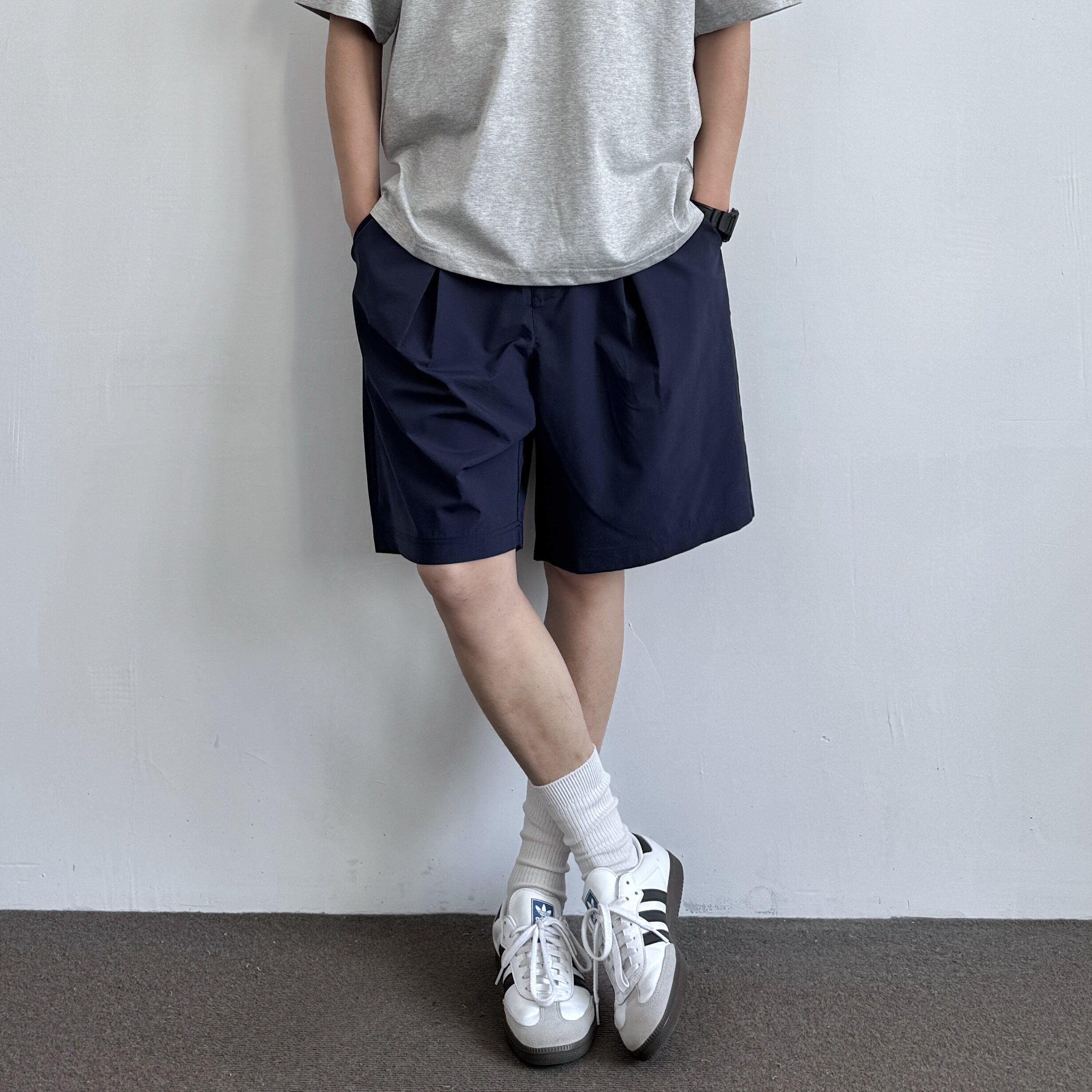 ONUN速干休闲宽松直筒短裤夏季新款男生百搭松紧腰抽绳轻薄五分裤