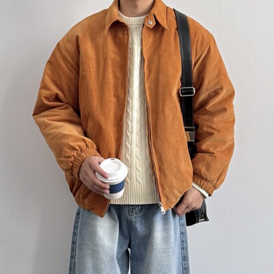 ONUN复古纯色简约灯芯绒棉服