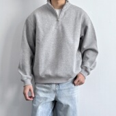 ONUN 复古半拉链套头卫衣百搭纯色Boxy版 型宽松休闲外套立领上衣