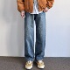 复古水洗做旧宽松直筒蓝色牛仔裤 2025新款 美式 ONUN 百搭休闲长裤