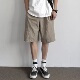 短裤 男夏季 2025新款 ONUN复古卡其色工装 宽松休闲百搭松紧腰五分裤
