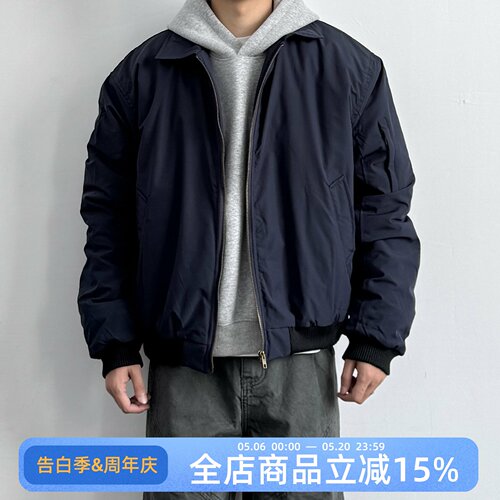 ONUN秋冬加厚美式复古翻领棉服