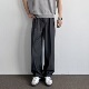 百搭半松紧腰休闲长裤 ONUN 高级感灰色休闲通勤宽松直筒中缝西裤