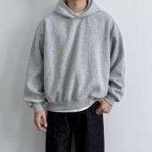 复古宽松百搭休闲Boxy套头衫 ONUN 廓感基础短宽纯色连帽卫衣美式