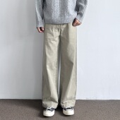 美式 复古宽松直筒伐木工装 裤 ONUN 水洗棉质阔腿休闲百搭流行长裤