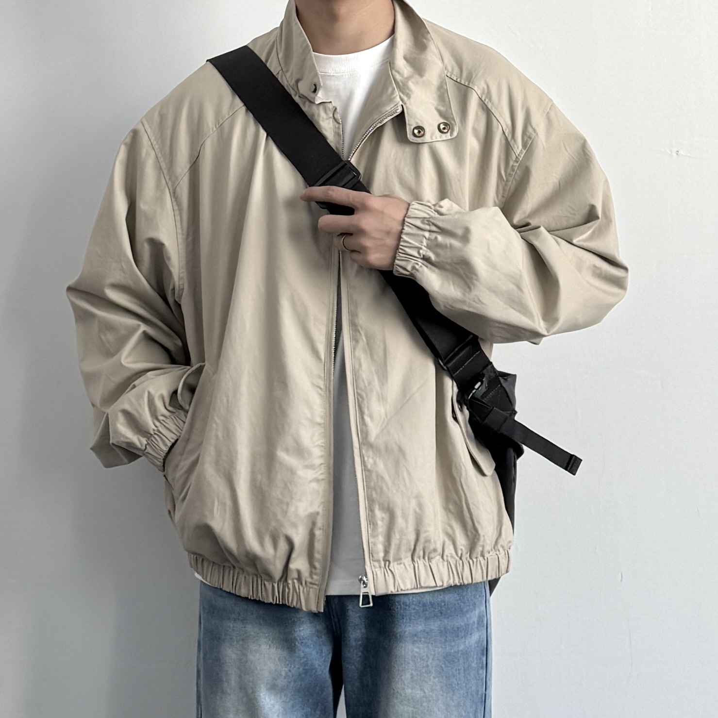 复古百搭休闲立领哈灵顿夹克