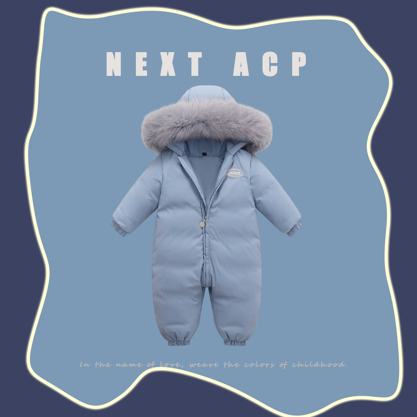 英国NEXT ACP男童女童连体羽绒服加绒加厚外出服男女宝宝哈衣外套