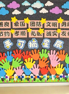 幼儿园可摘手掌照片文字主题