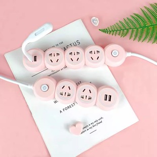 桌面多功能插座高颜值可爱usb插排插板学生宿舍家用接线板拖线板