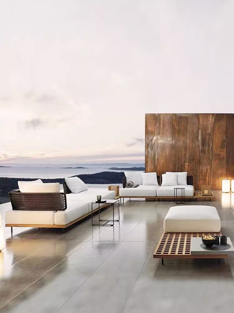 户外庭院沙发组合柚木藤编酒店阳台藤椅室外休闲别墅防水防晒家具,住宅家具,户外沙发,淘宝优惠券,粉丝福利购,淘宝优惠卷