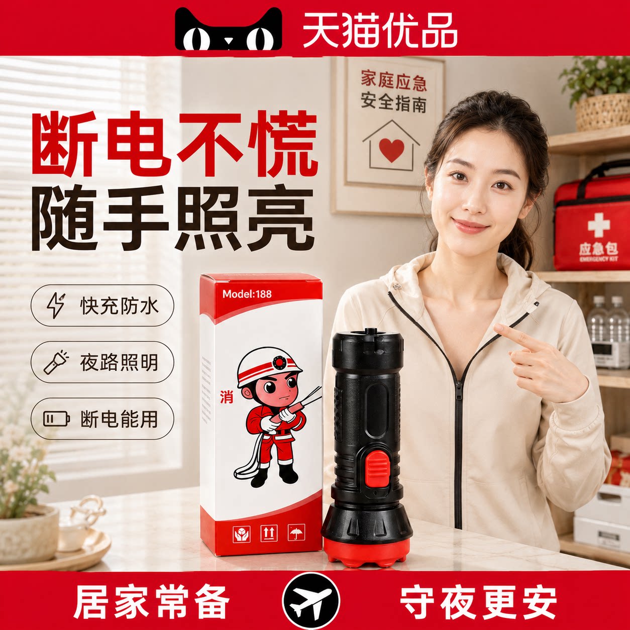 【央ma力荐】强光手电筒灯