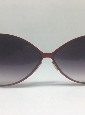 无螺丝红色金属非对称猫眼太阳镜墨镜女