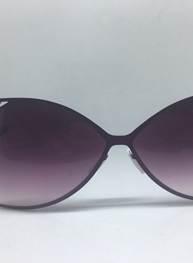 无螺丝紫色金属非对称猫眼太阳镜墨镜