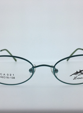 日本Linea GA021绿色小椭圆眼镜架 男女通用金色眼镜架 复古