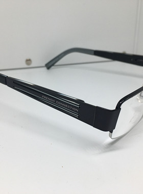 French Connection 黑色合金半框眼镜架男女通用近视框架